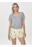 Women T-shirt Jacqueline De Young Jdylinette Light Grey Melange/Black Naps