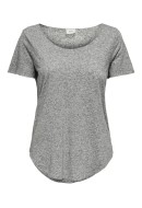 Women T-shirt Jacqueline De Young Jdylinette Light Grey Melange/Black Naps