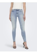 Blugi Dama Only Onlblush Mid Sk Ank Raw Rea306 Light Blue Denim