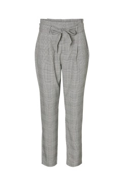 Pantaloni Dama Vero Moda Vmeva Hr Loose Paperbag Check Grey/White