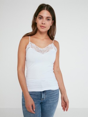 Maieu Dama Pieces Pctoloa Singlet Bright White