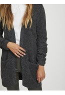 Cardigan Dama Vila Vihanna Knit Open Dark Grey Melange