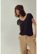 Women T-shirt Vila Vimodala V-Neck Black