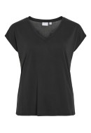 Women T-shirt Vila Vimodala V-Neck Black