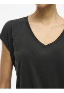 Women T-shirt Vila Vimodala V-Neck Black