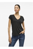 Women T-shirt Vila Vimodala V-Neck Black