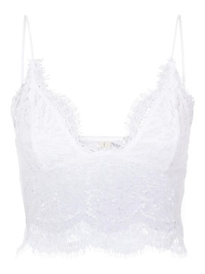 Maieu Dama Pieces Pcaura Strap Cropped Lace Bright White