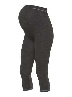 Women Leggings Mama Licious Mlfit Activ 3/4 Dark Grey Melange