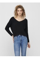 Pulover Dama Only Onlbrynn Life V-Neck Black