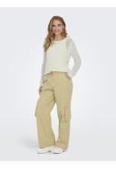 Pulover Dama Jacqueline De Young Jdymore Solid O-Neck Cloud Dancer