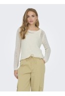 Pulover Dama Jacqueline De Young Jdymore Solid O-Neck Cloud Dancer