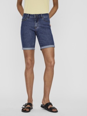 Pantaloni Scurti Dama Vero Moda Vmhot Seven Nw Dnm Long F Medium Blue Denim