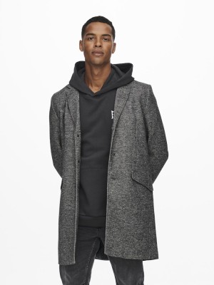 Palton Barbati Only&Sons Onsjulian Life King Dark Grey Melange