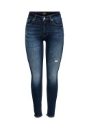 Women Jeans Only Onlblush Life Med Sk Ank Rw Rea837 Dark Blue Denim