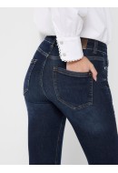 Women Jeans Only Onlblush Life Med Sk Ank Rw Rea837 Dark Blue Denim