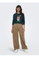 Women Sweater Onlxmas Pinguin Green Gables