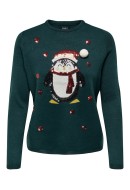 Women Sweater Onlxmas Pinguin Green Gables