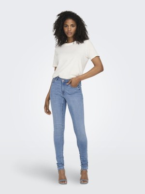 Blugi Dama Only Onlblush Life Mid Skinny Rea1467 Light Blue Denim