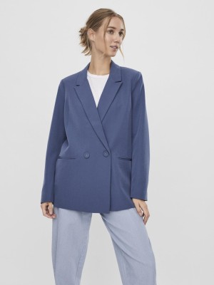 Women Blazer Vero Moda Vmorlanda Oversize Vintage Indigo