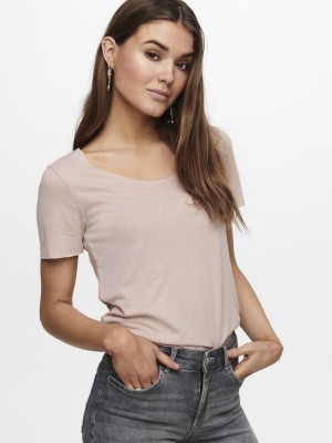 Women T-shirt Jacqueline De Young Jdylinette Adobe Rose/Cloud Dancer