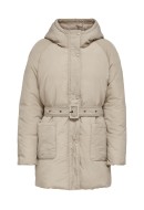 Women Jacket Only Onl Sydney Belted Puffer Humus