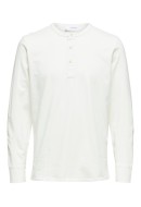 Men Blouse Selected Slhbaker Split Neck Egret