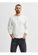 Men Blouse Selected Slhbaker Split Neck Egret