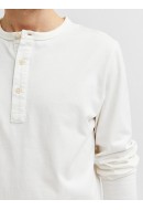 Men Blouse Selected Slhbaker Split Neck Egret