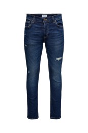 Blugi Barbati Only&Sons Onsloom Life Slim Damag Pk9613 Blue Denim