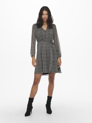 Rochie Only Onlcera 3/4 Short Wvn Black/Cera Ditsy