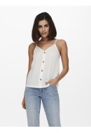 Maieu Dama Only Onl Nova Lux Button Singlet Cloud Dancer