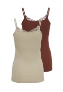 Maieu Dama Only Onlkira Lace Singlet 2 Pack Henna /Humus