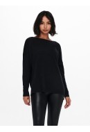 Pulover Dama Onlamalia Boatneck Black