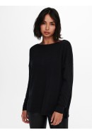 Pulover Dama Onlamalia Boatneck Black