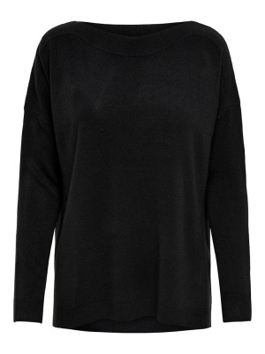 Pulover Dama Onlamalia Boatneck Black