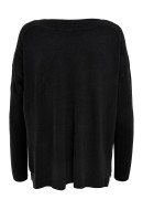 Pulover Dama Onlamalia Boatneck Black