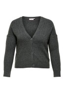 Women Cardigan Only Carmakoma Carkaria Short Dark Grey Melange