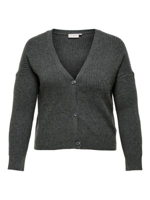 Cardigan Dama Only Carmakoma Carkaria Short Dark Grey Melange