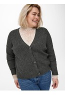 Women Cardigan Only Carmakoma Carkaria Short Dark Grey Melange