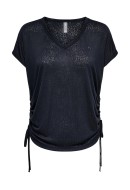 Tricou Dama Only Play Onpjivan Curved V-Neck Blue Graphite