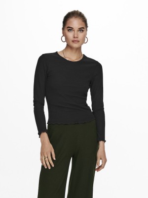 Bluza Dama Only Onlnella O-Neck Rib Black