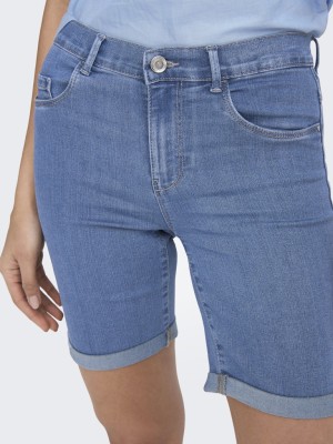 Pantaloni Scurti Dama Only Onlrain Life Mid Long Light Blue Denim