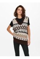 Women Vest Onlsmila Life Chicory Coffee