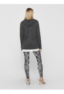 Cardigan Dama Jacqueline De Young Jdybrilliant Hood Dark Grey Melange