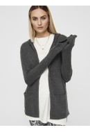 Cardigan Dama Jacqueline De Young Jdybrilliant Hood Dark Grey Melange