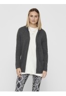 Women Cardigan Jacqueline De Young Jdybrilliant Hood Dark Grey Melange