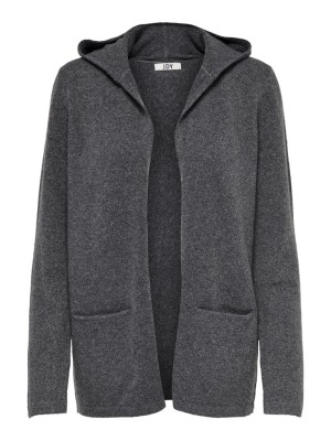 Cardigan Dama Jacqueline De Young Jdybrilliant Hood Dark Grey Melange