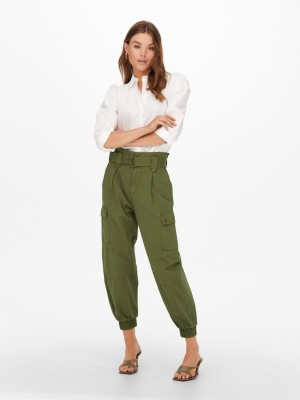 Pantaloni Dama Only Onlsaige Life Hw Pb Cargo Olive Drad