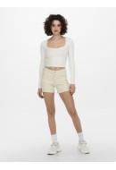 Pantaloni Scurti Dama Only Onlblush Mid Sk Dnm Ecru
