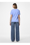 Women T-shirt Pieces Pcria Fold Up Solid Vista Blue
